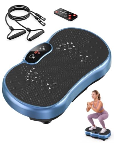 Vibration Plate Exercise Machine, Whole Body Shake Plate for Weight Loss Vibrating Platform with Resistance Bands Slot, 300 Lbs Capacity, 120-Speed, 9 Workout Modes for Home Fitness, Muscle Toning