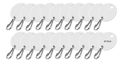 Lucky Line Oval Key Tag with Hook in White, 20 Pack (258090)