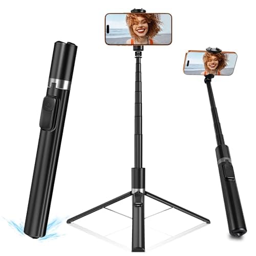 SonixForce Automatic Phone Tripod, 67’’ Auto-Deploy Selfie Stick Tripod with Remote - 360° Rotatable Extendable - Portable Phone Tripod Stand for Video Recording on iPhone Android