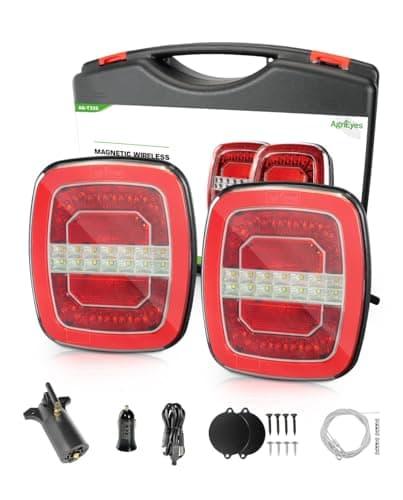 Agrieyes Wireless Trailer Lights, Magnetic Tow Tail Light Kit (T28) | 2 Mounting Options | 30s Magnetic Mount | 100ft Stable Range | USB-C 9H Runtime | IP67 Waterproof | Cross-State Towing