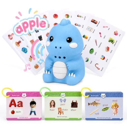 Talking Pen with Phonics Cards, Interactive Learning Flash Card Reader Toy | Screen-Free ABC 123 Sight Word, Ages 1-8, Kindergarten Educational Activities, Record/Playback, Autism Sensory Birthday Gift