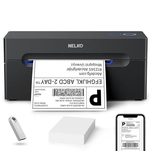 Nelko Bluetooth Thermal Shipping Label Printer, 4x6 Thermal Label Printer | Quick Setup, Fast Speed, Crisp Print Quality, Compatible with iPhone, Android, Windows&Mac, Work with Amazon Shopify Etsy UPS