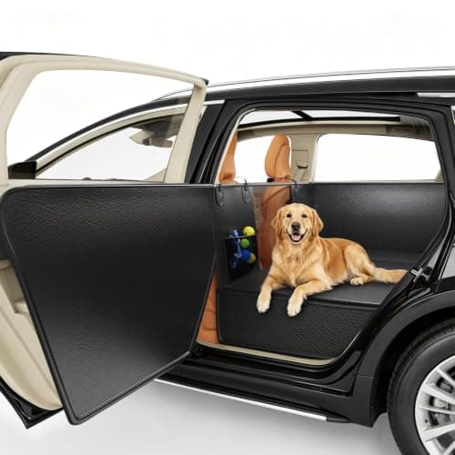 Dog Car Seat Cover for Back Seat, PU Leather with Full Door Protection | Cars, SUVs & Small Trucks; Waterproof & Scratch-Resistant; Non-Slip Hard Bottom Adds 40% More Space; Easy Setup & Cleaning