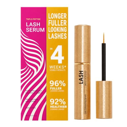 Lash Serum for Eyelash Growth-Eyelash Growth Serum, Triple-Peptide, PG-Free (5ml) Visible Results in 4 Weeks for Longer, Fuller, Healthier-Looking Lashes with Triple-Peptide & Botanical Care