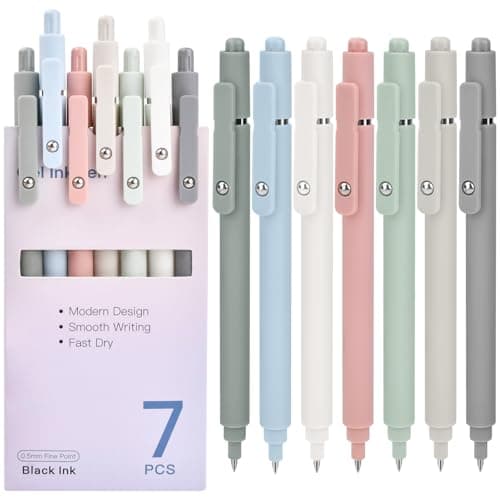 Stocking Stuffers for Women Teen Girls: 7 Pcs Gel Pens 0.5mm Black Ink Pens