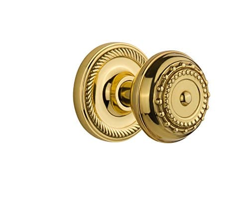 Nostalgic Warehouse Rope Rosette with Meadows Knob, Passage - 2.75", Unlacquered Brass