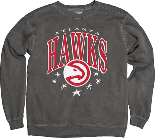 Blue 84 Atlanta Hawks NBA Officially Licensed Crewneck Sweatshirt Ringspun Black Stars, XX-Large