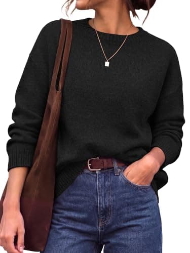 BTFBM Oversized Sweaters for Women Fall Clothes Crewneck Winter Outfits | Lightweight Drop Shoulder Long Sleeve Pullover Tops, Loose Fit Tunics, Casual Cozy Fashion Clothing 2026, Going Out Outfits