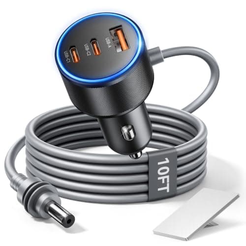 Rocoren Starlink Mini Car Adapter 10FT 60W DC USB-C 45W USB-A 30W 12V-24V | car Charger for Starlink Mini , Durable 18AWG Cable, Stable Starlink Mini Power,Plug&Play Starlink Mini Accessories,RV Ready
