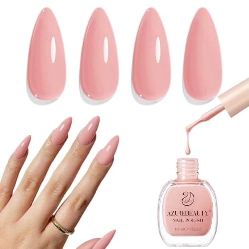 AZUREBEAUTY Nude Pink Shimmer Nail Polish