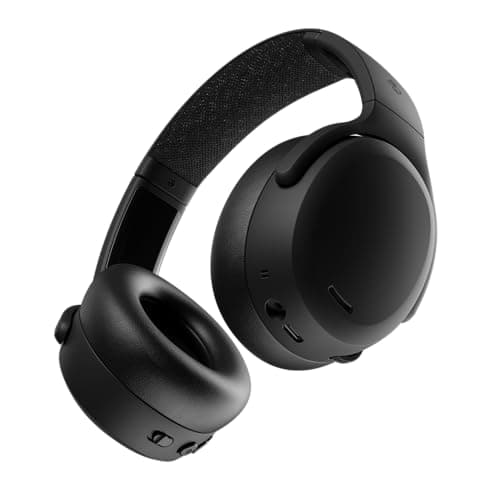 Skullcandy Crusher ANC 2 Noise Cancelling Wireless Headphones - True Black | Multi-Sensory Crusher Bass, Over-Ear Fit, Bluetooth, 60 Hours Battery, Working Out, Gym, Travel, Studying, Music, Gaming