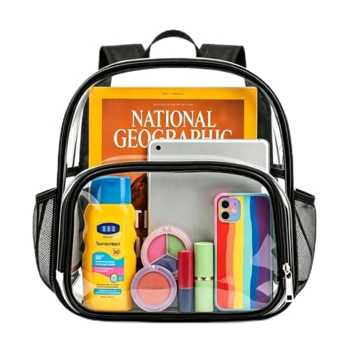 TREKLO Small Clear Backpack for Stadium Events, 12x12x6,Stadium Approved