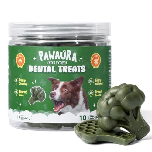 Pawaura Dog Dental Chews for Fresh Breath & Clean Teeth,12oz,10 Count