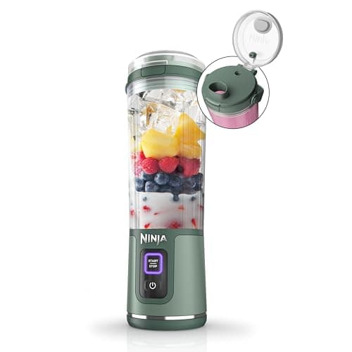 Ninja Blast Portable Blender, Cordless, 18oz Vessel, Black, BC151BK | USB-C rechargeable, cordless blending anywhere. BlastBlade crushes ice & frozen fruit. Leakproof sip lid, dishwasher safe.