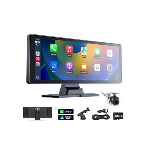 10.26" Carplay Screen for Car, Wireless Android Auto 1080P IPS | 64GB TF card, Backup Camera,Mirror Link,Easy Install,Bluetooth,Voice Control