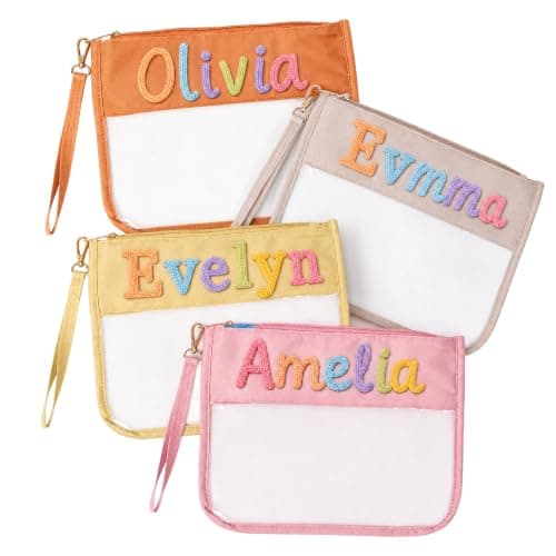 Custom Water-Resistant PVC Storage Pouch with Clear Window, Zipper & Wrist Strap, Lightweight Travel Organizer for Toiletries, Cosmetics, Diapering Supplies, Beach Gear, or Everyday Essentials