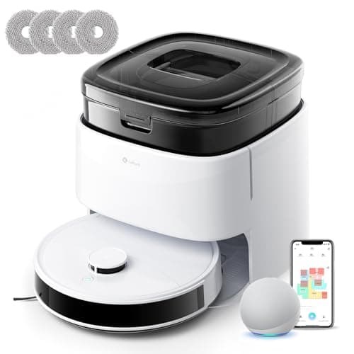 Lefant Robot Vacuum and Mop, 12000Pa Suction, 90-Day Self-Emptying, Obstacle Avoidance, Auto Mop Washing&Drying, All-in-One for Pet Hair Carpet, 5G WiFi Alexa/APP/iWatch Control, M3
