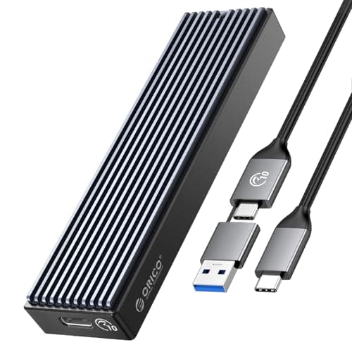 حافظة محرك أقراص SSD ORICO M.2 NVMe، محول خارجي PCIe عبر USB 3.1 Gen 2 (10 جيجابت في الثانية)، حافظة NVMe لمحركات أقراص SSD M.2 من طرازات 2230/2242/2260/2280 بسعة تصل إلى 8 تيرابايت، تدعم UASP - M2PV