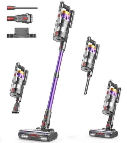 NADALY Cordless Vacuum Cleaner, 55KPa Stick Vacuum, 70 Min, Pet Hair | 650W brushless motor, 1.8L dust cup, LED display, hardwood, tile, low-pile carpet, home, pet hair