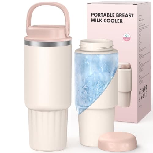 Hibobi 13oz Portable Breastmilk Cooler, Fit Car Cup Holder, 24H Cooling | Outdoor Small Freezer, Breastmilk Storage Bottles Container, BPA-Free, Travel Essentials for Pumping Moms
