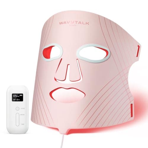 Wavytalk Red Light Therapy Mask for Face, ELLE Best Skin Care Tool 2026 | For Fine Lines, Acne & Skin Rejuvenation, 850nm NIR, Red, Blue, Amber, 456 LED Chips, 3 Modes, Clinically Tested, FDA-Cleared