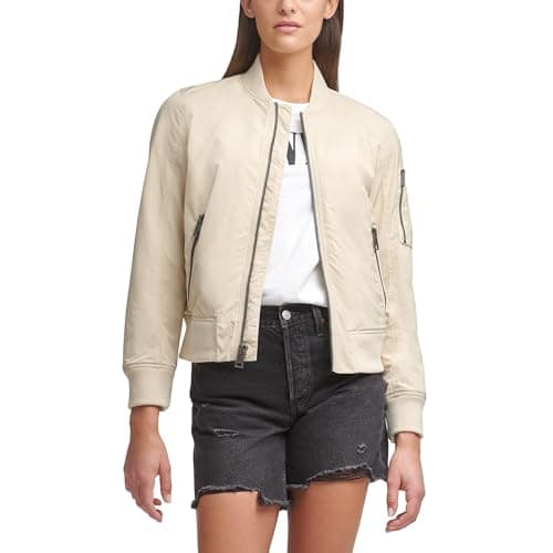 Levi's Women's Melanie Newport Bomber Jacket Coat, Sand, XL
