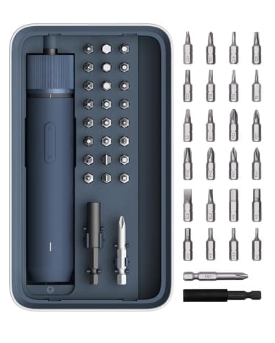 HOTO 25-Piece Upgraded Electric Screwdriver Kit, Cordless Screwdriver | 1/4'' Hex, Magnetic Lid, 1500mAh Rechargeable, LED Light, Ideal for Furniture Assembly, Home Improvement, and Garage Projects