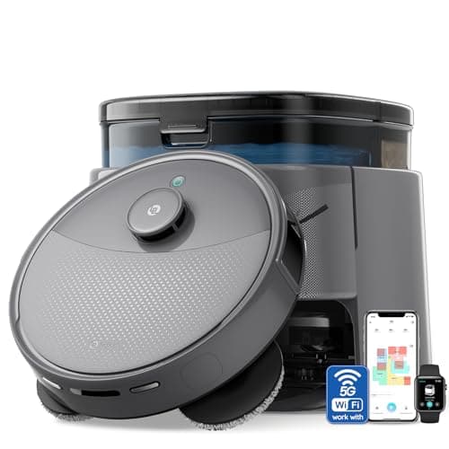 Lefant Robot Vacuum and Mop, 20000Pa Suction, 115℉ Hot Water Mop Washing&Drying,Smart Obstacle Avoidance, All-in-One Dock, 200RPM Spinning Mops, 5G WiFi/Alexa/APP/iWatch Control, M3 Max