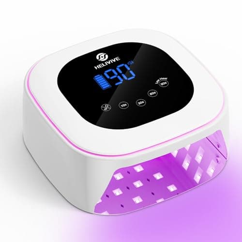 مصباح الأظافر اللاسلكي HELIVIVE بتقنية LED للأشعة فوق البنفسجية، مصباح تجفيف الأظافر القابل لإعادة الشحن بقدرة 80 واط