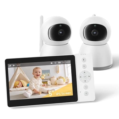 Pignynt Baby Monitor 1300ft Range, 1080P HD, Pan-Tilt-Zoom, No WiFi, NO app | With 2 cameras, VOX eco mode, 2-way talk, Auto Night Vision, temp monitor, 100% private encrypted link for baby/elderly/pet