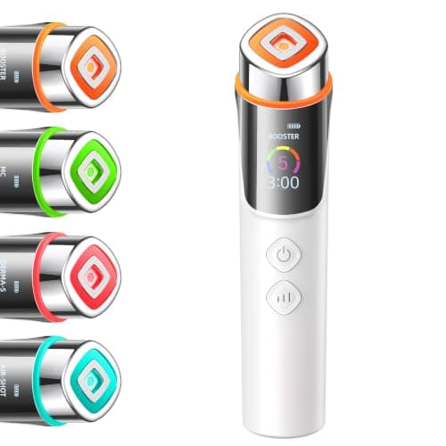 Viconor Face Massager, 6-in-1 Red Light Therapy Wand for All Skin Types | Beauty Device, Red Light Face Massager Tool for Clear, Firmer-Looking Skin, At-Home Skin Care Tools Gifts for Women (White)
