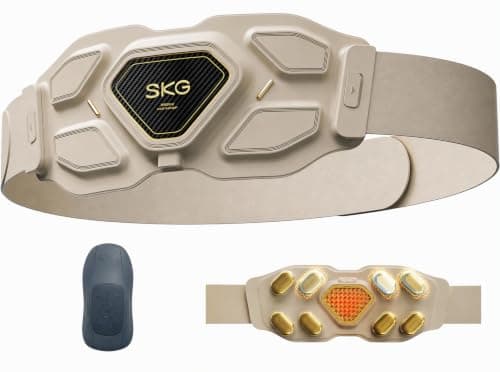 SKG W9 Ultra FSA 2.0 Lower Back Massager for Strain Relief Deep Tissue | HSA Adjustable Cordless Heating Pad Infrared Vibrating Back Massager with Titanium Massage Head, Gift for man women older