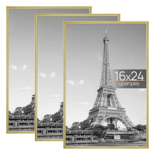 upsimples 20x28 Poster Frame, Easy Slide-In Assembly, Black, 3 Pack | Gallery Wall 20 x 28 Picture Frames Set for Family, Wedding, Christmas, Easy to Change Photos