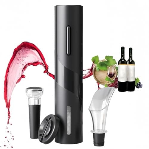PEIPU Electric Wine Bottle Opener, Easy to Use, Perfect for Home, Restaurants & Travel, Wine Lovers & Host (Black)