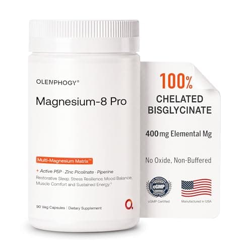 Magnesium Bisglycinate Complex, 400mg Elemental Magnesium with B6 & Zinc
