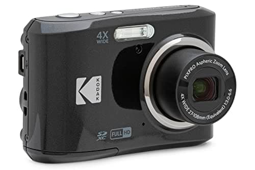 Kodak PIXPRO FZ45 16MP Compact Digital Camera, 4X Optical Zoom, AA, Black | 1080p Full HD Video, 27mm Wide Angle Lens, 2.7 Inch LCD, Point and Shoot, Digicam, Travel and Family Photos