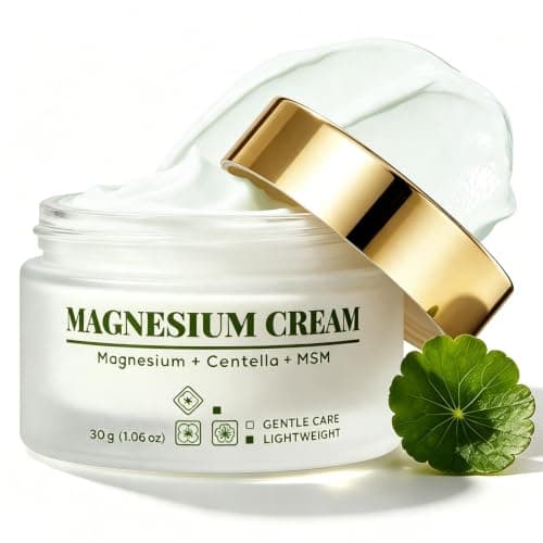 Bmrewax Total Relief Magnesium Cream with MSM & Centella Asiatica | Magnesium Body Cream for Daily Skin Care & Soothing Moisturizing, Fast Absorbing Magnesium Lotion for Legs, Neck, Back & Feet
