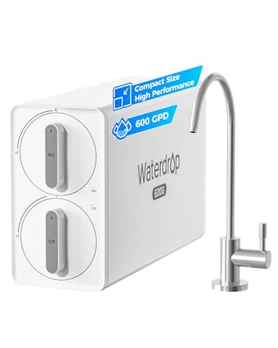 Waterdrop G6A6 Compact Alkaline Mineral Reverse Osmosis System, 600 GPD | 81.8% Space Saving RO System, 600 GPD High-Flow Performance, 8-Stage Reverse Osmosis Water Filter System, 2:1 Pure to Drain