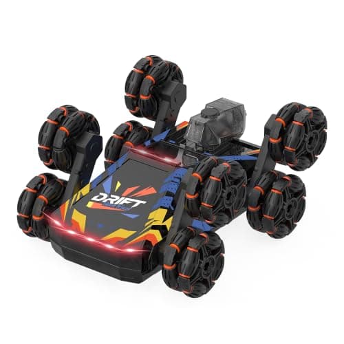 RJN 8 Wheels Gesture Sensing RC Stunt Car Toys for Boys Age 6 7 8-12 13 14 | 2.4GHz Hand Controlled Remote Control Cars with Light & Music & Spray, Christmas Birthday Gift Ideas for Kids, Climbing Stunt