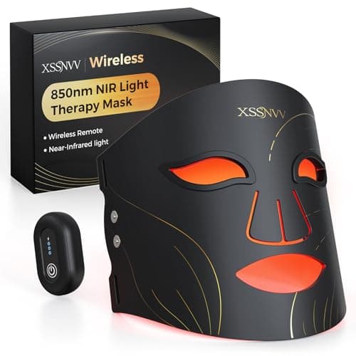 قناع العلاج بالضوء الأحمر XSSNVV للوجه، قناع وجه لاسلكي بتقنية LED، 850 نانومتر NIR