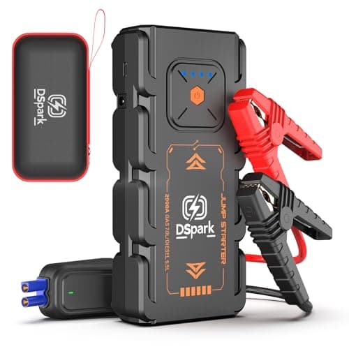 DSPARK G21C 2000A, 16000mAh Jump Starter, 12V Battery Booster | Ultra‑compact Glove‑Box Portable, Beginner‑Safe Alert, Spark‑Proof & Reverse‑Polarity Protect, 7.0L Gas/6.5L Diesel Engines