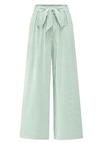 BTFBM Striped Palazzo Pants For Women Fall 2026 Wide Leg Dress Work Pants | Tie Knot High Waisted Pants Pockets, Flowy Lounge Trousers, Beach Vacation Business Casual Outfits, Teacher Office Pants