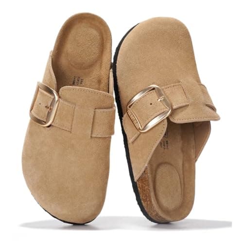 Project Cloud 100% Genuine Leather Clogs for Women Fall Shoes for Women | Memory Foam Insole Arch Support Clogs, Durable Outsole & Natural Cork Footbed Mules for Women, Water-Resistant Women Footwear