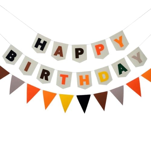 Felt Happy Birthday Banner Pastel Happy Birthday Sign Pre-Strung Pennant Banner Hanging Decorations for Party Supplies (Pastel Boho)