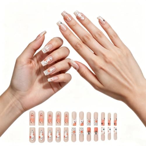 Halloween Press On Nails Design Reusable Fake Nails for Women Party (24PC)