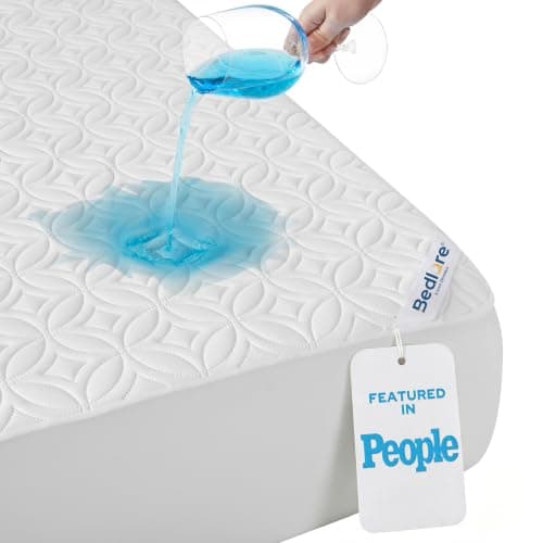 BEDLORE Waterproof Mattress Protector, Queen Size Mattress Pad Noiseless | Deep Pockets Fit 6"-18" Mattresses, Soft Breathable Dirt-proof Bed Mattress Cover Washable for Home, Bedroom, Hotel (White)