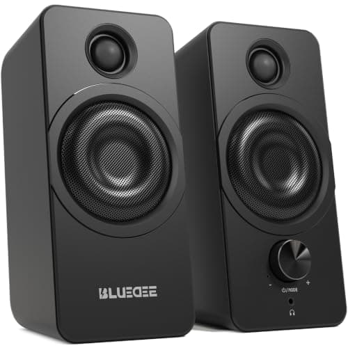 Bluedee PC Speakers for Desktop, Computer Speakers with Dedicated Tweeters | Crisp Highs, USB-A/C, AUX & Bluetooth 6.0 for Laptop & Monitor, Clean 384kHz/32-Bit USB Audio, Headphone Jack & Knob Control