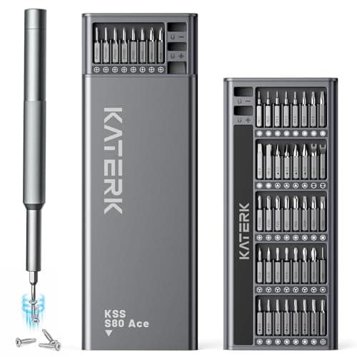 KATERK 80-in-1 Small Screwdriver Set Precision Mini Magnetic Repairs Tool | 78 Magnetic Bits, Resist Wear, Don't Strip Easily, Compact Organized Size, Repair Kit for Glasses, Laptop, iPhone, Watch