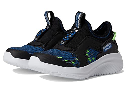 Skechers Kids Boys Ultra Flex 3.0-Triple Pointz Sneaker, Black/Blue/Lime,2 Little Kid