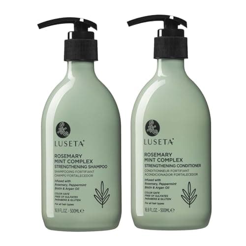 LUSETA Thickening & Hair Strengthening Care- Biotin B-Complex Shampoo and Conditioner Set for Thinning Hair. Routine Volumizing Formula with Niacin, Caffeine & Argan Oil, for Women and Men, 2 x 16.9oz